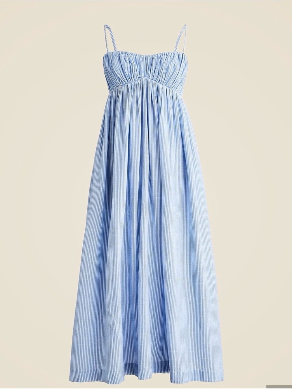 J. Crew | Light Blue Striped Midi Sundress